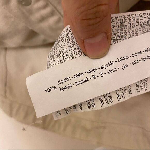 Zara Cream ivory denim jean button down cotton jacket oversized chunky L - Picture 5 of 7